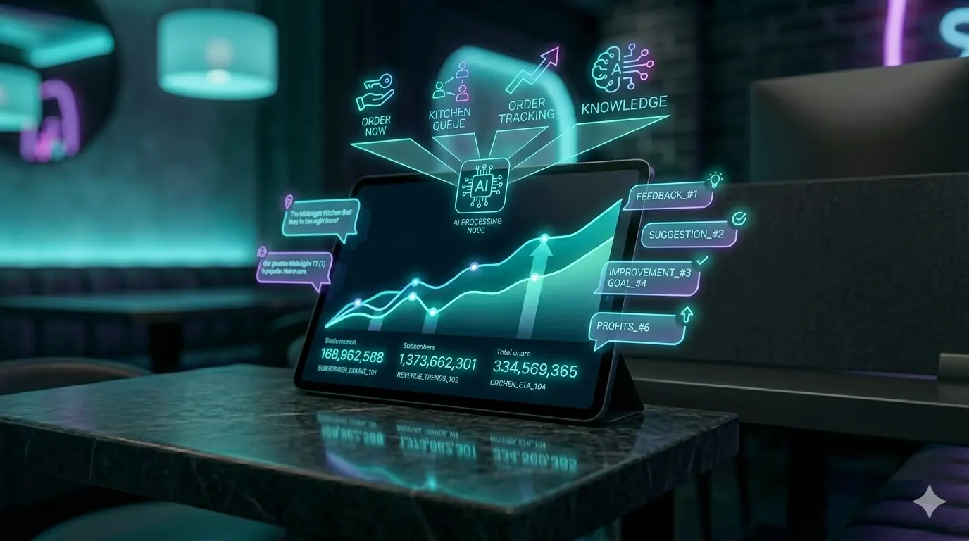 Earth from space at night showing interconnected city lights representing the continuous data flow and feedback loops that power restaurant chatbot optimization