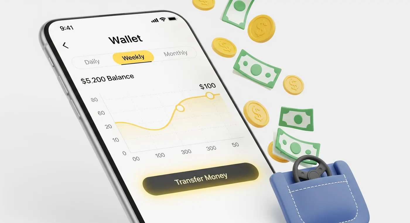 Driver Wallet balance and payout screen