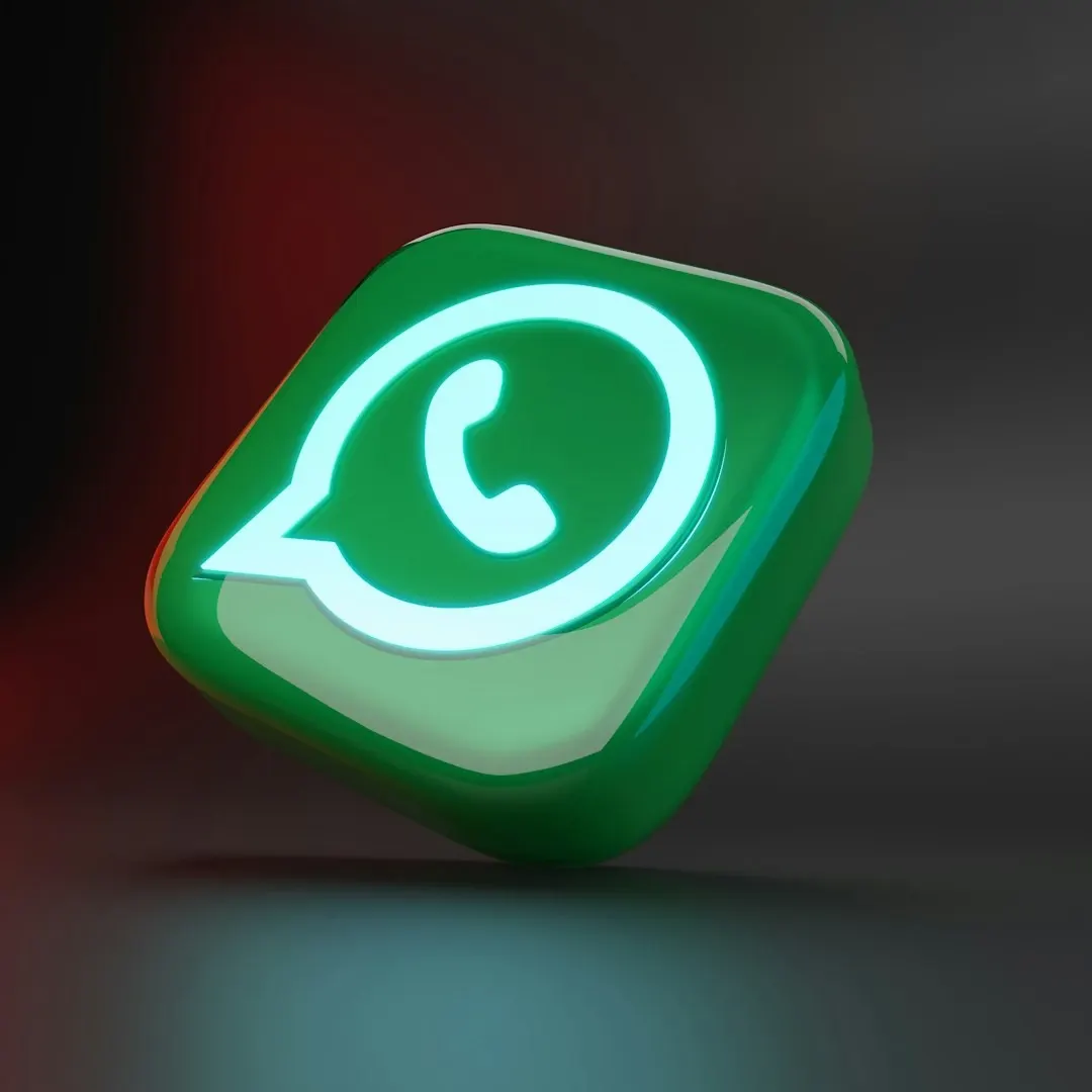 WhatsApp 3D icon representing automated chat ordering for restaurants