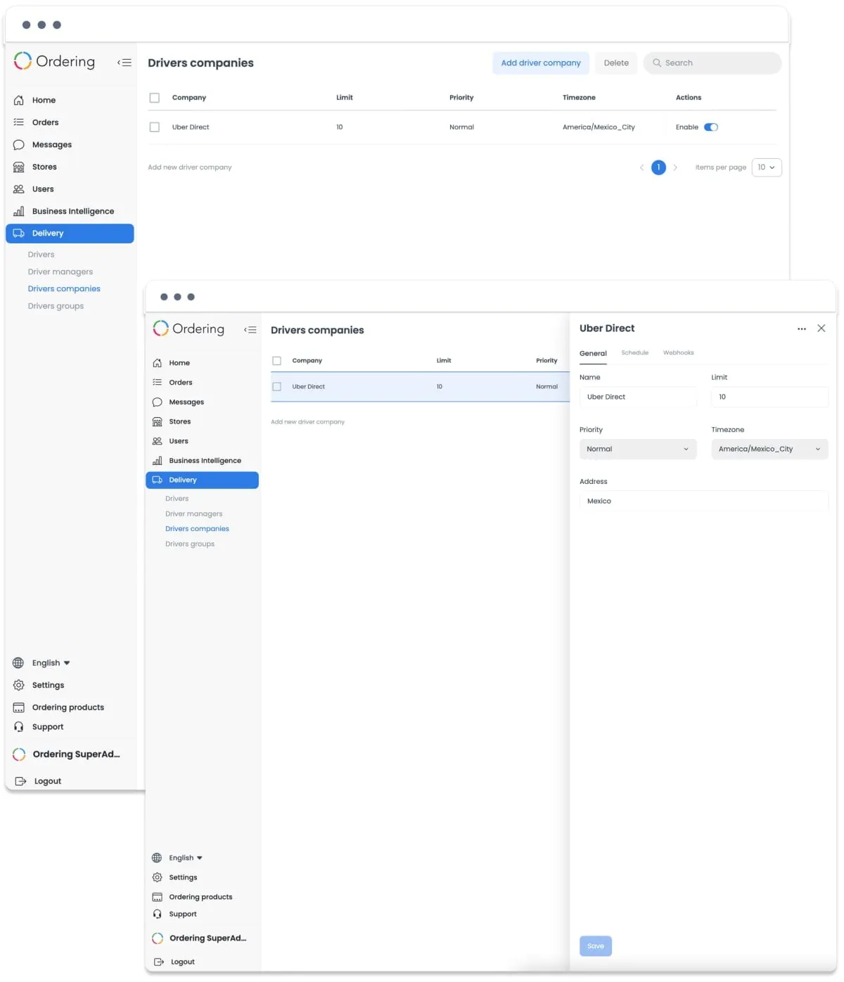 Delivery companies marketplace