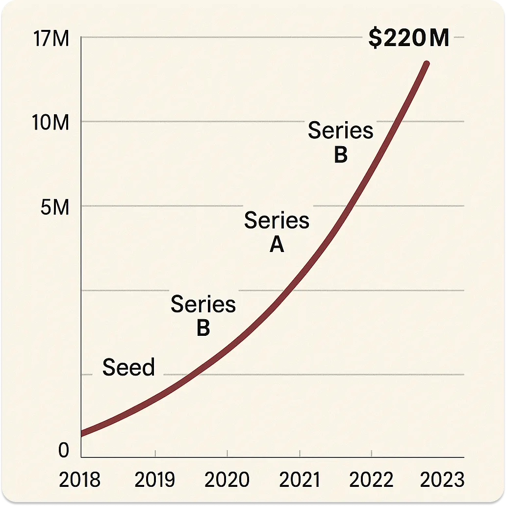 chart hybrid graphic showing Slice’s explosive growth