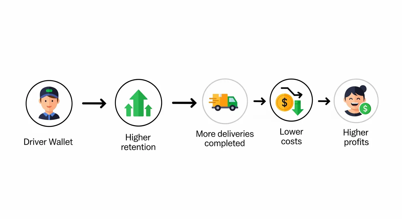 Driver Wallet transfer action in the driver app