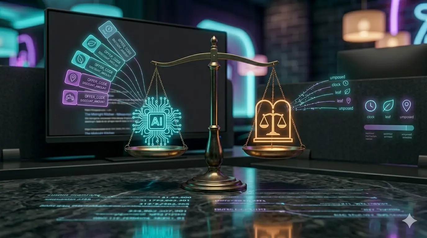 Clean cyan to blue gradient representing legal clarity and ethical transparency needed for AI compliance in restaurant customer service