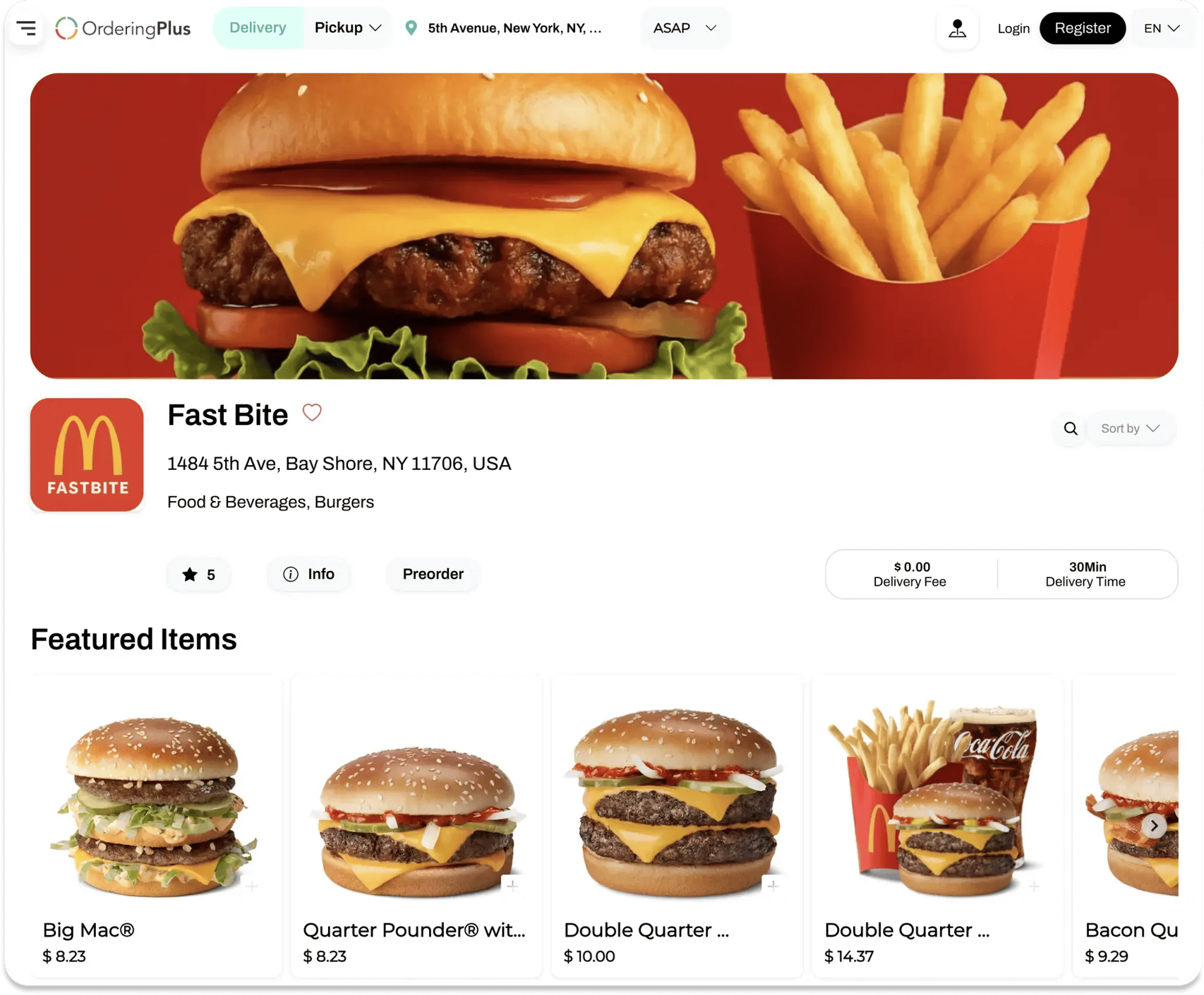 Marketplace Website · Business Menu Marketplace Website · Business Menu
