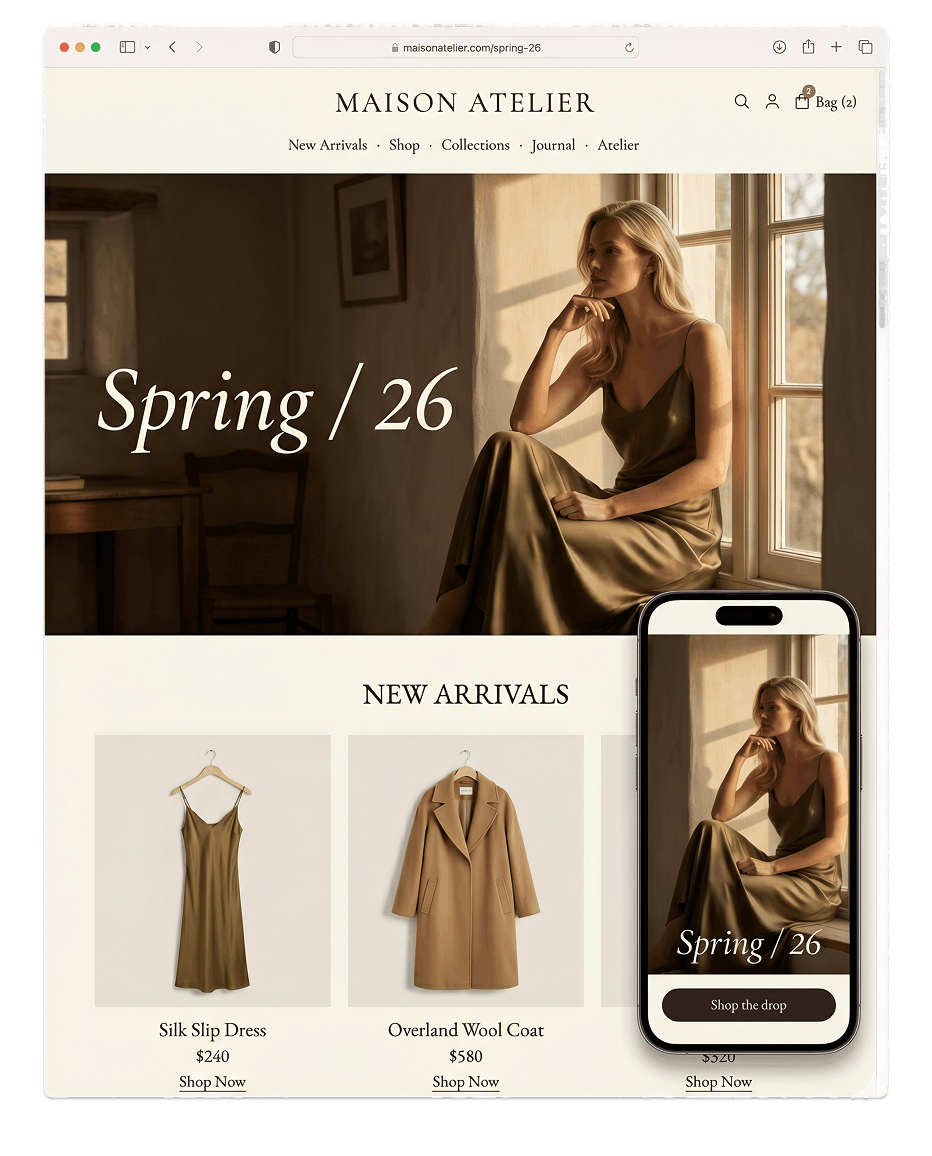 Clothing storefront template preview