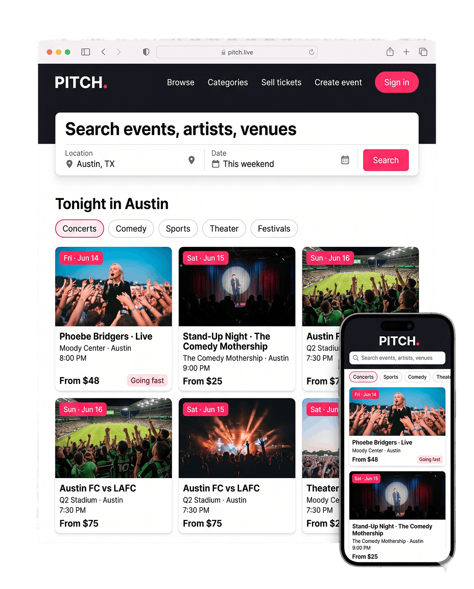 Events marketplace template