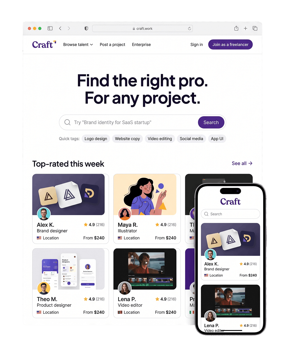 Freelance marketplace template