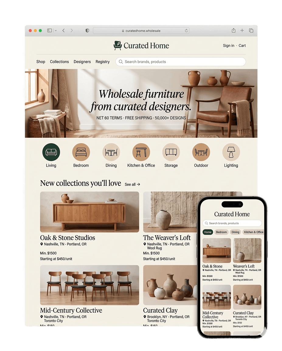 Furniture store template preview