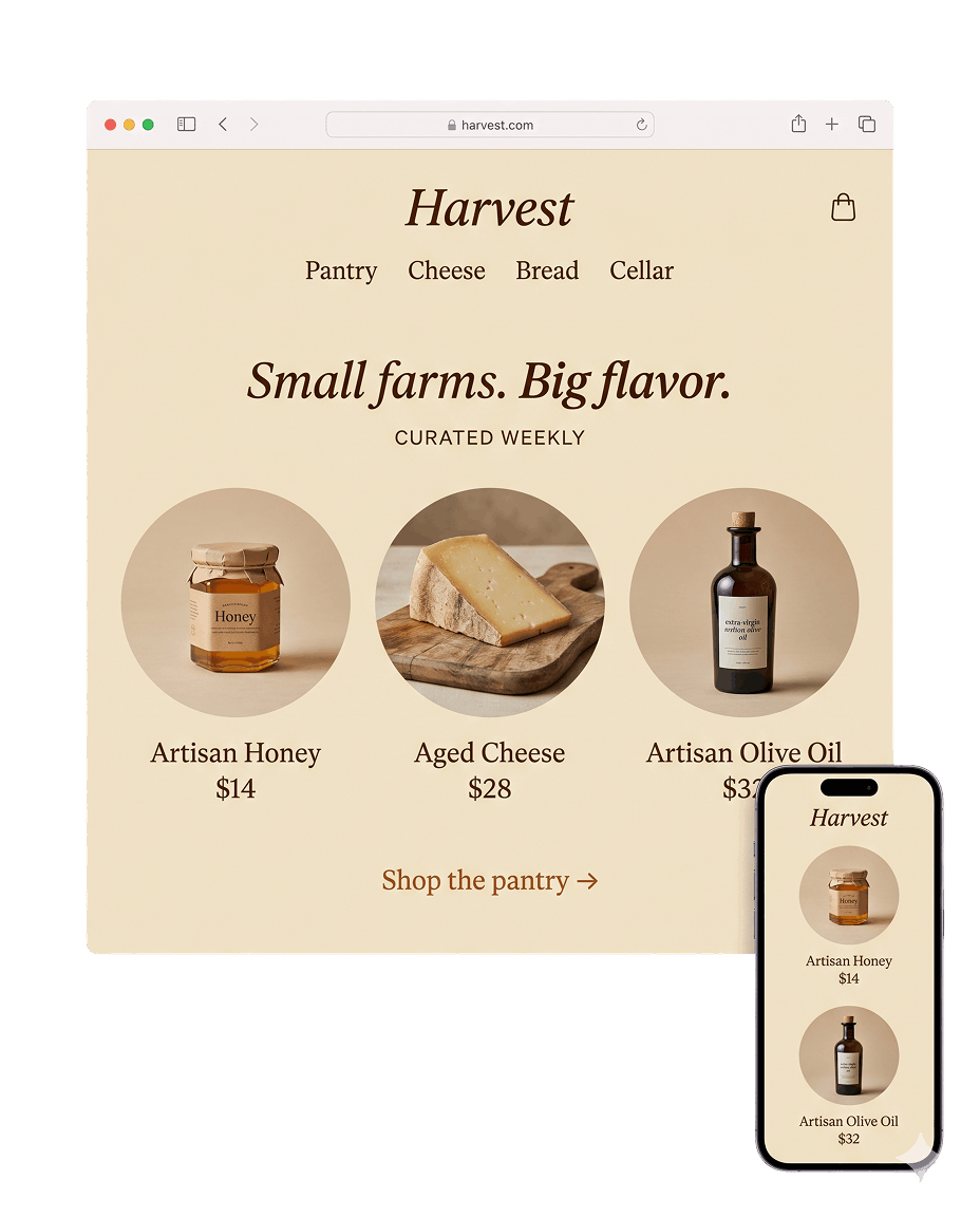 Harvest specialty food template
