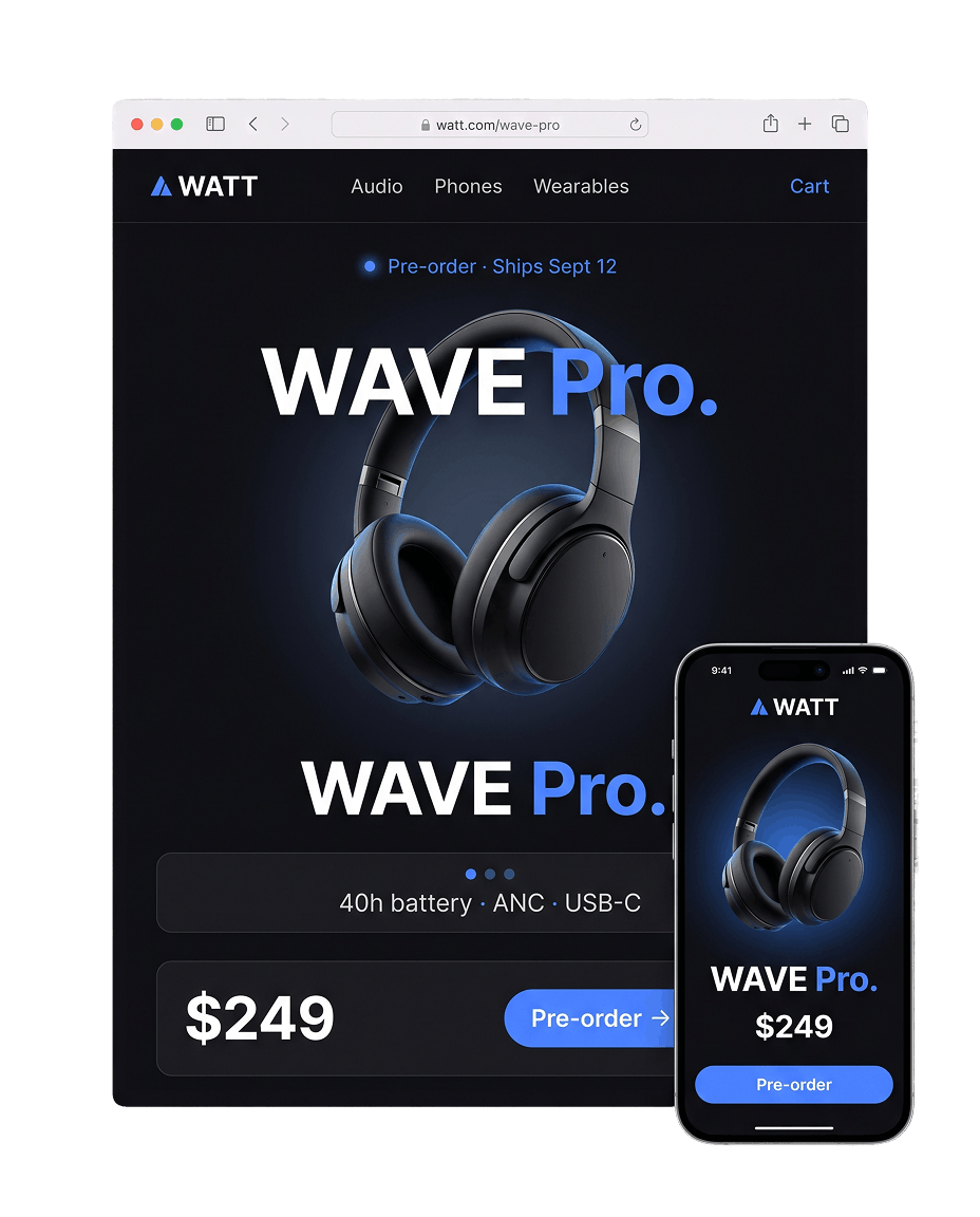 Headphones electronics template preview