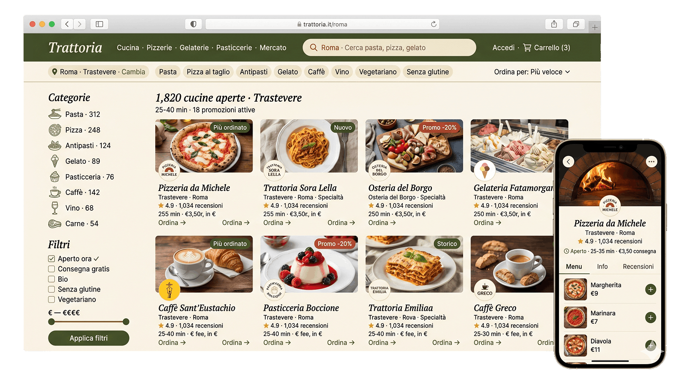 Italian food marketplace template