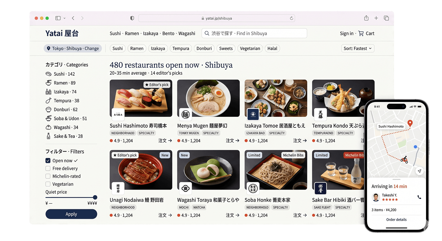 Japanese food marketplace template