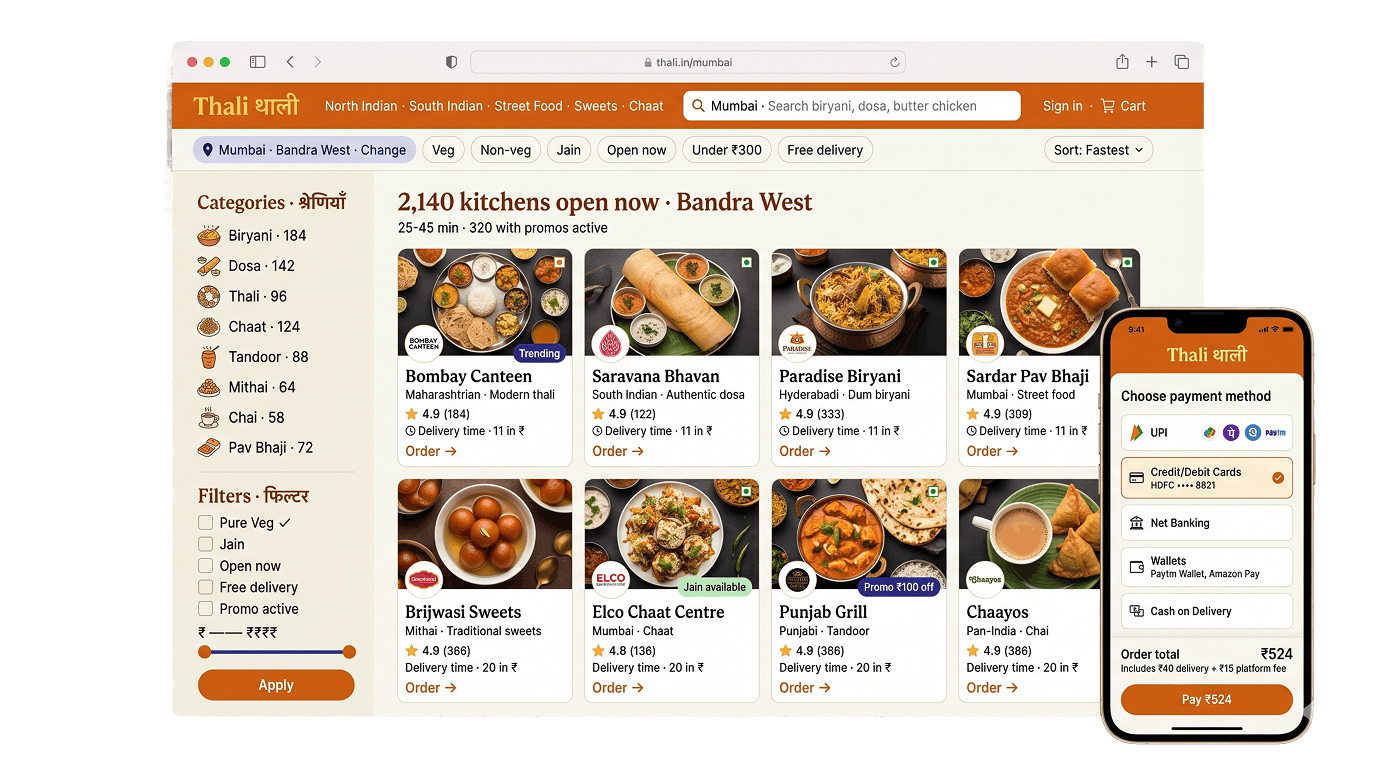 Thai food marketplace template