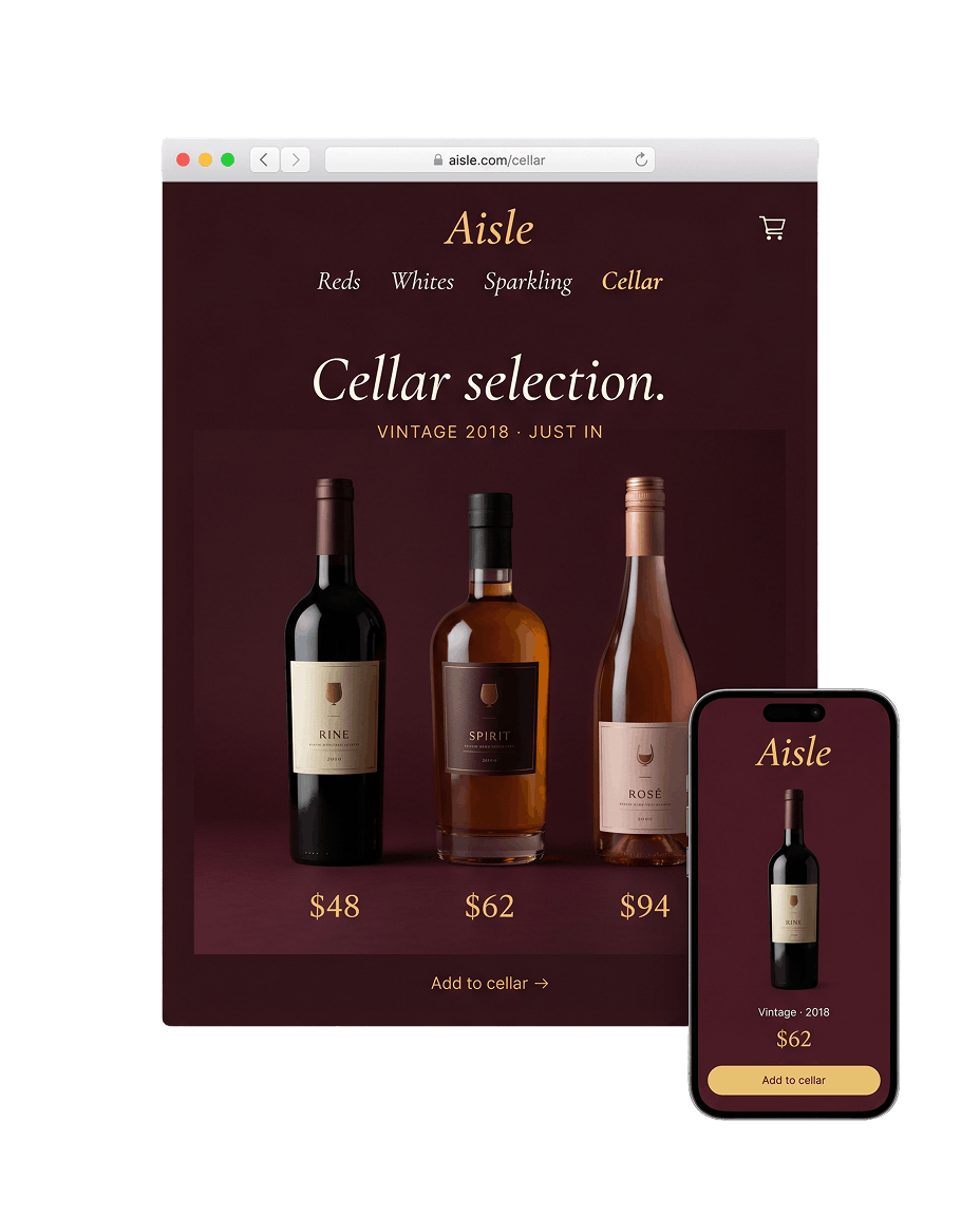 Wine store template preview