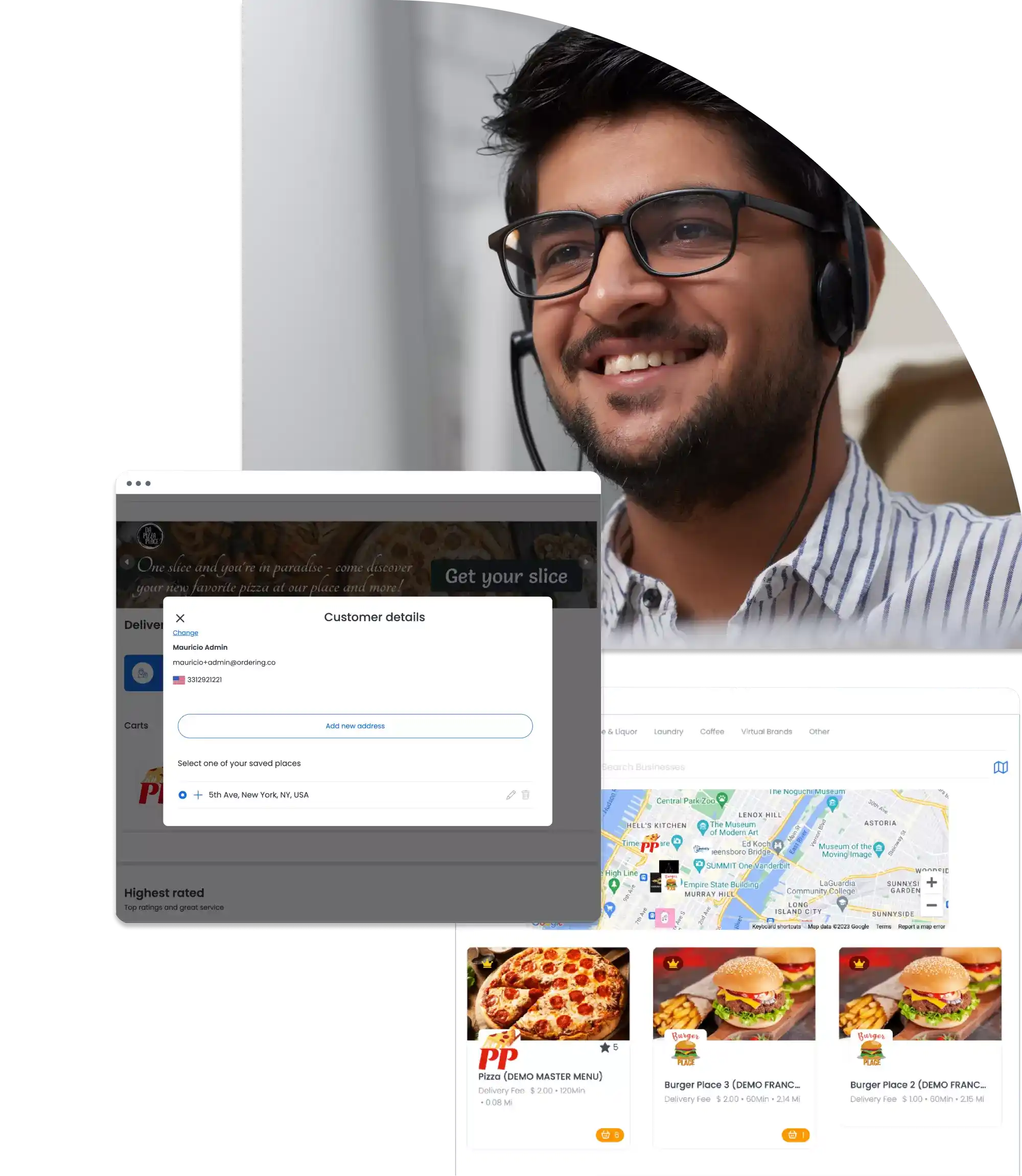 Call Center screen for creating a customer record during a call