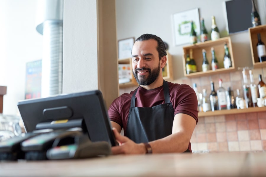 Point-of-sale screen used to take a phone order