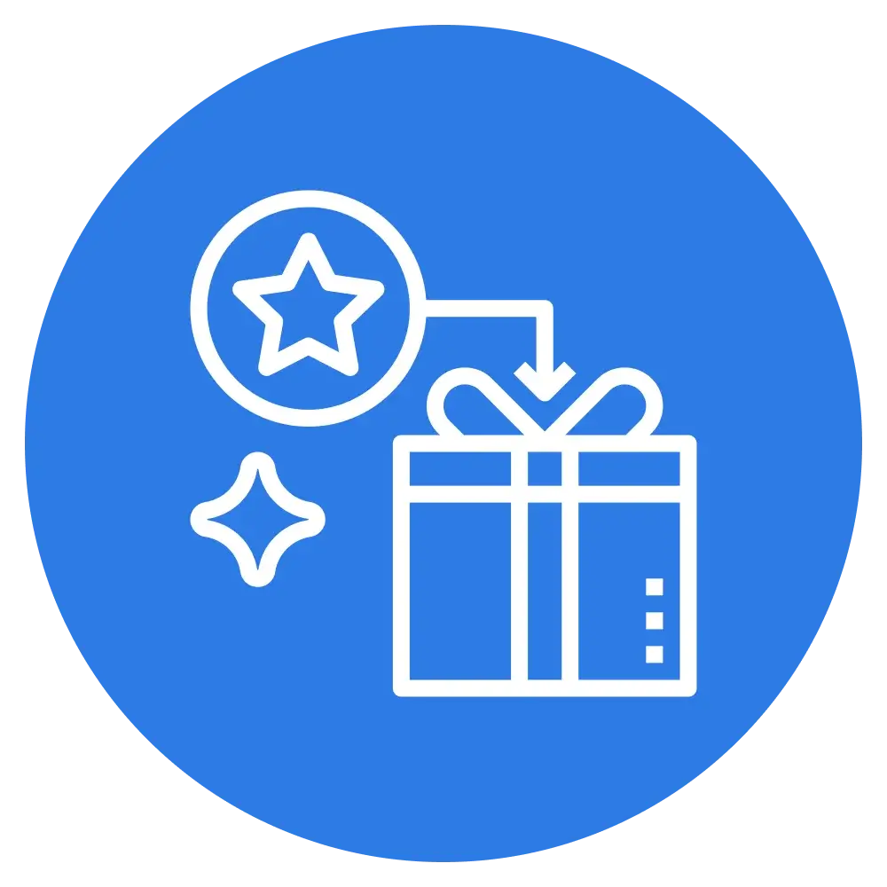 Gift box icon representing redeeming a gift card
