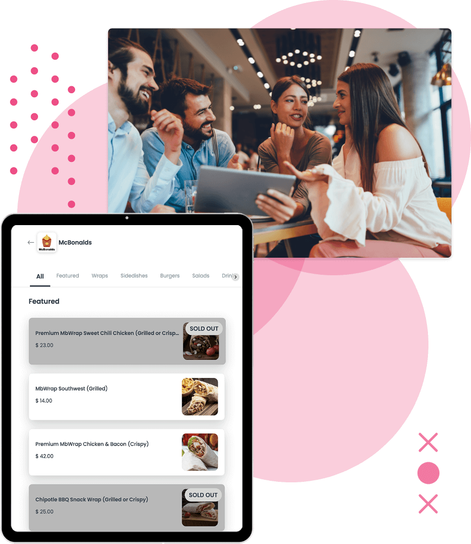 Mobile Order and Pay main ordering screen