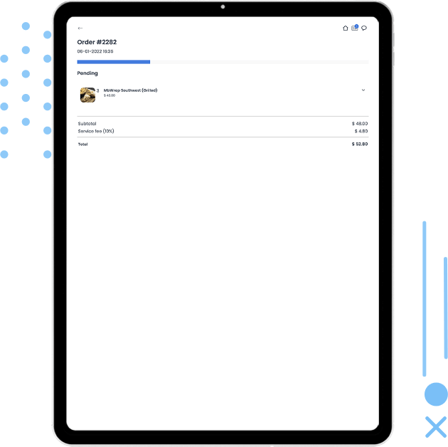Order status notification with delivery progress