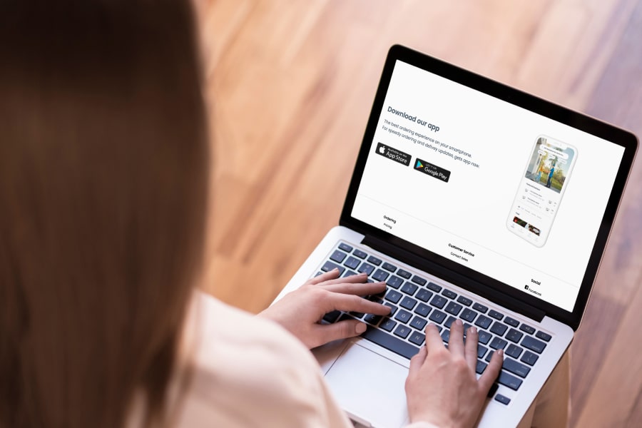 Illustrative promotional slide shown in an ordering app